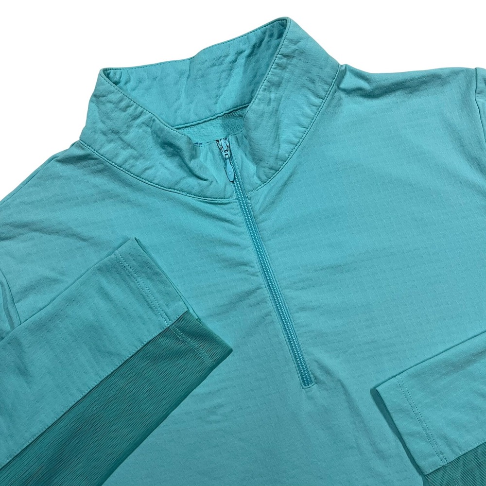 IBKÜL Quarter Zip Sun Shirt Women's Large Aqua Blue Mesh Vent Cooling Golf Top